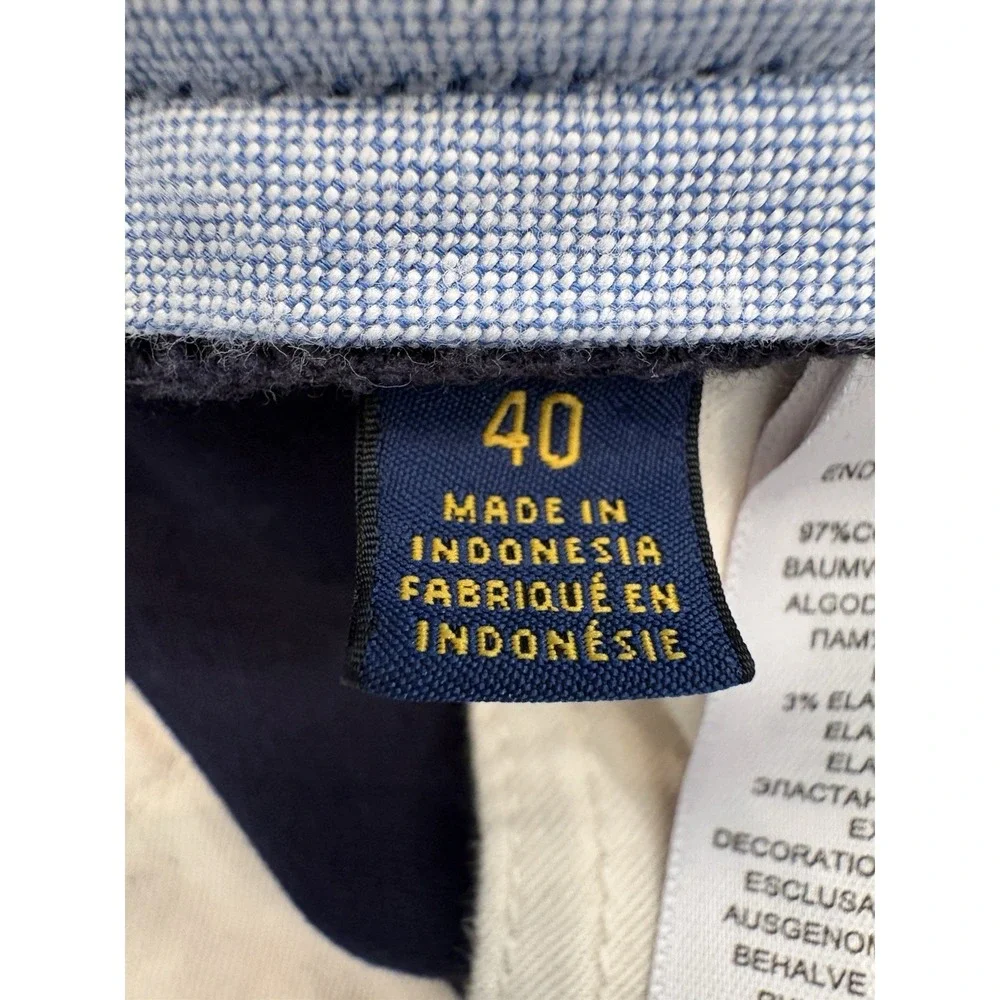 Polo Ralph Lauren Mens Classic Fit Stretch Chino Shorts Navy Size 40 Preppy